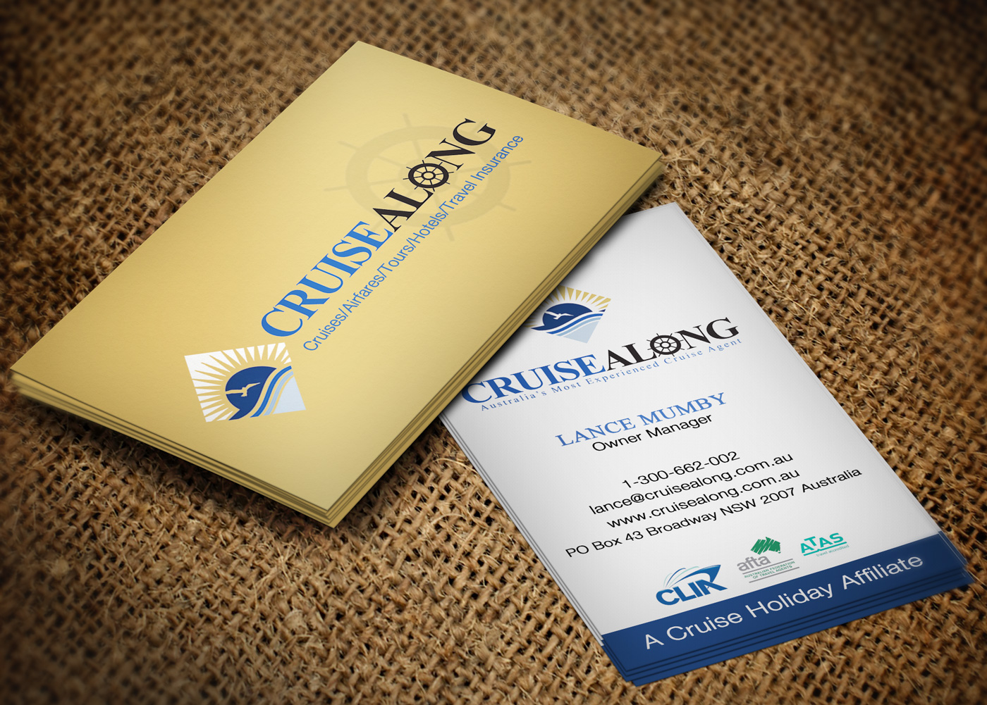 Business Card Design by Lanka Ama for CruiseAlong Pty Ltd | Design #5498628