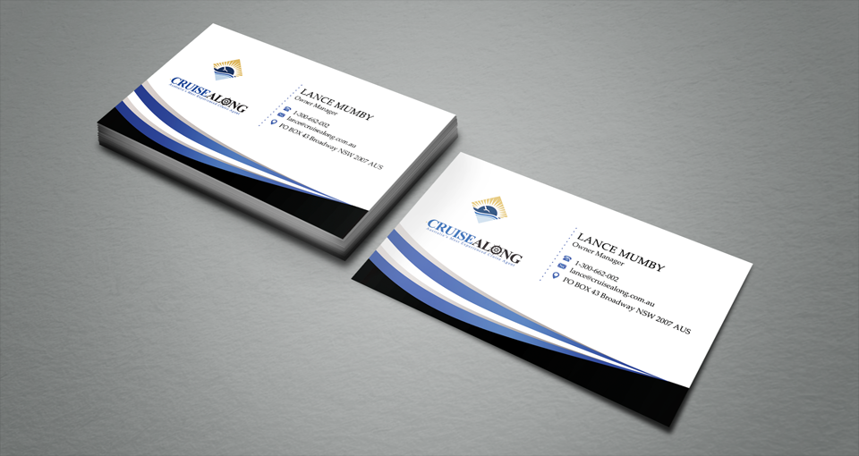 Business Card Design by Sarah Mathews for CruiseAlong Pty Ltd | Design #5336636