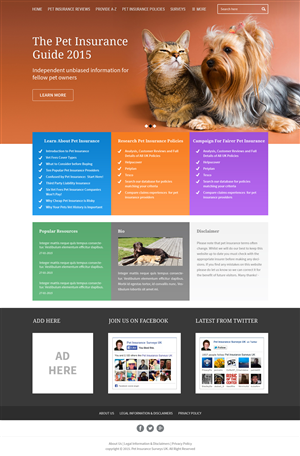 Web Design by Hashim Creetto for Pet Insurance Surveys | Design: #5371411
