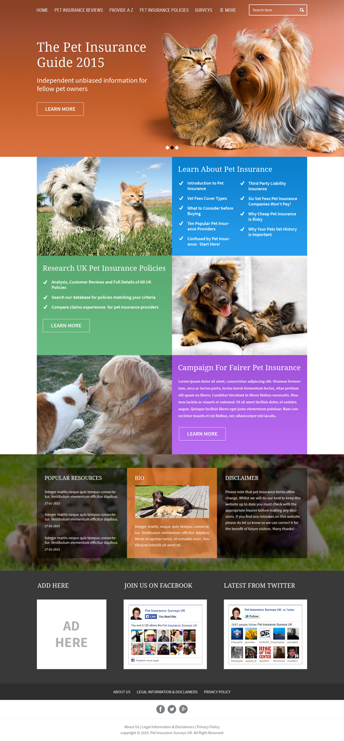 Web Design by Hashim Creetto for Pet Insurance Surveys | Design #5373730