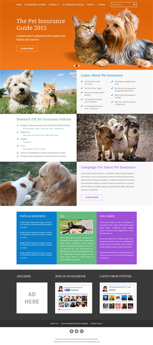 Web Design by Hashim Creetto for Pet Insurance Surveys | Design: #5375237