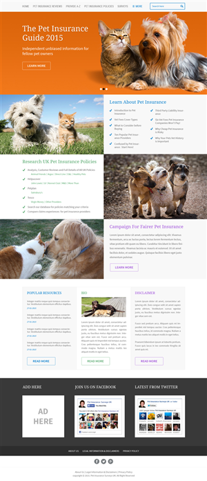 Web Design by Hashim Creetto for Pet Insurance Surveys | Design: #5375600