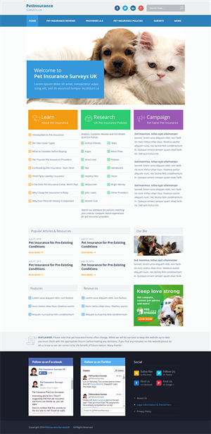 Web Design by Emmanuel for Pet Insurance Surveys | Design: #5349752