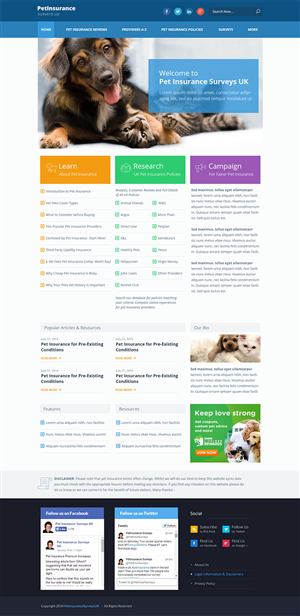 Web Design by Emmanuel for Pet Insurance Surveys | Design: #5349755