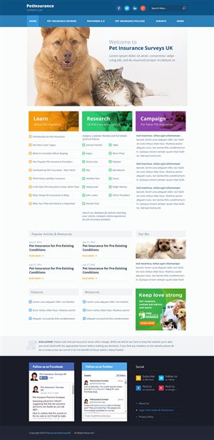 Web Design by Emmanuel for Pet Insurance Surveys | Design: #5349834