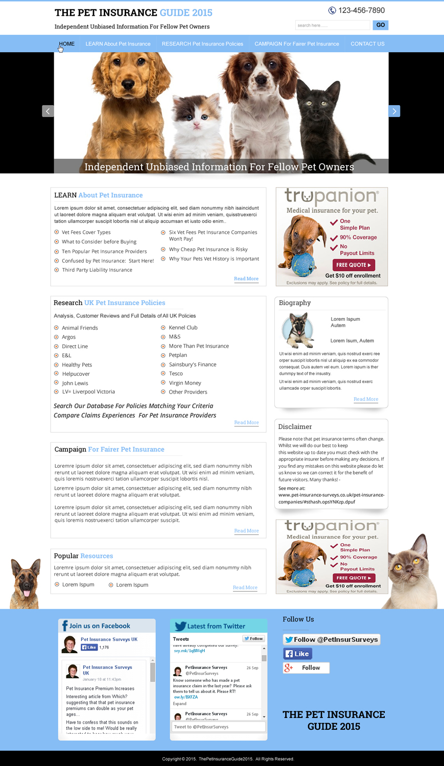 Web Design by HarmiDesigning for Pet Insurance Surveys | Design #5352206