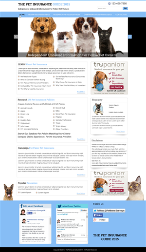Web Design by harmi_199 for Pet Insurance Surveys | Design: #5352206