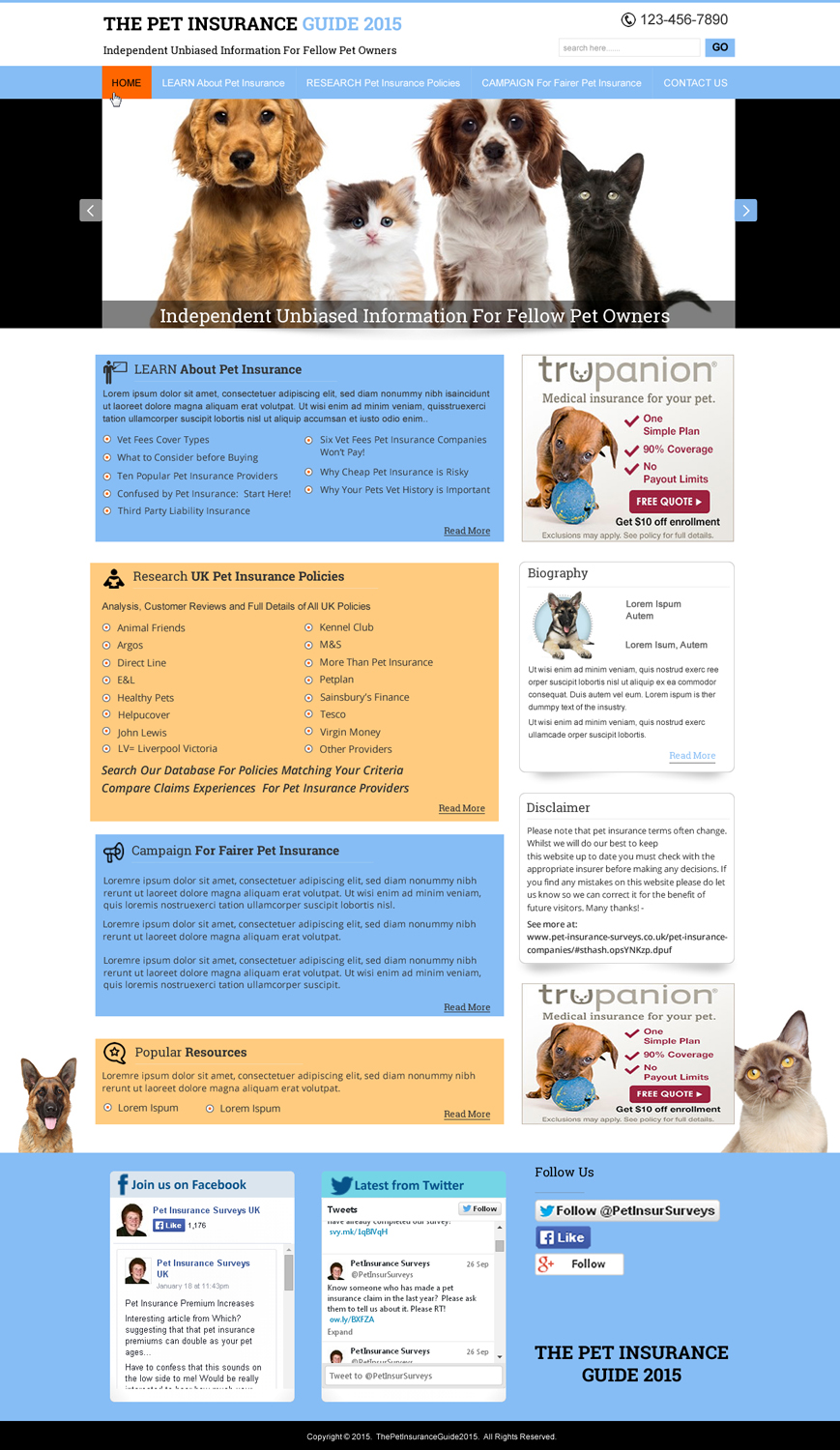 Web Design by HarmiDesigning for Pet Insurance Surveys | Design #5362385