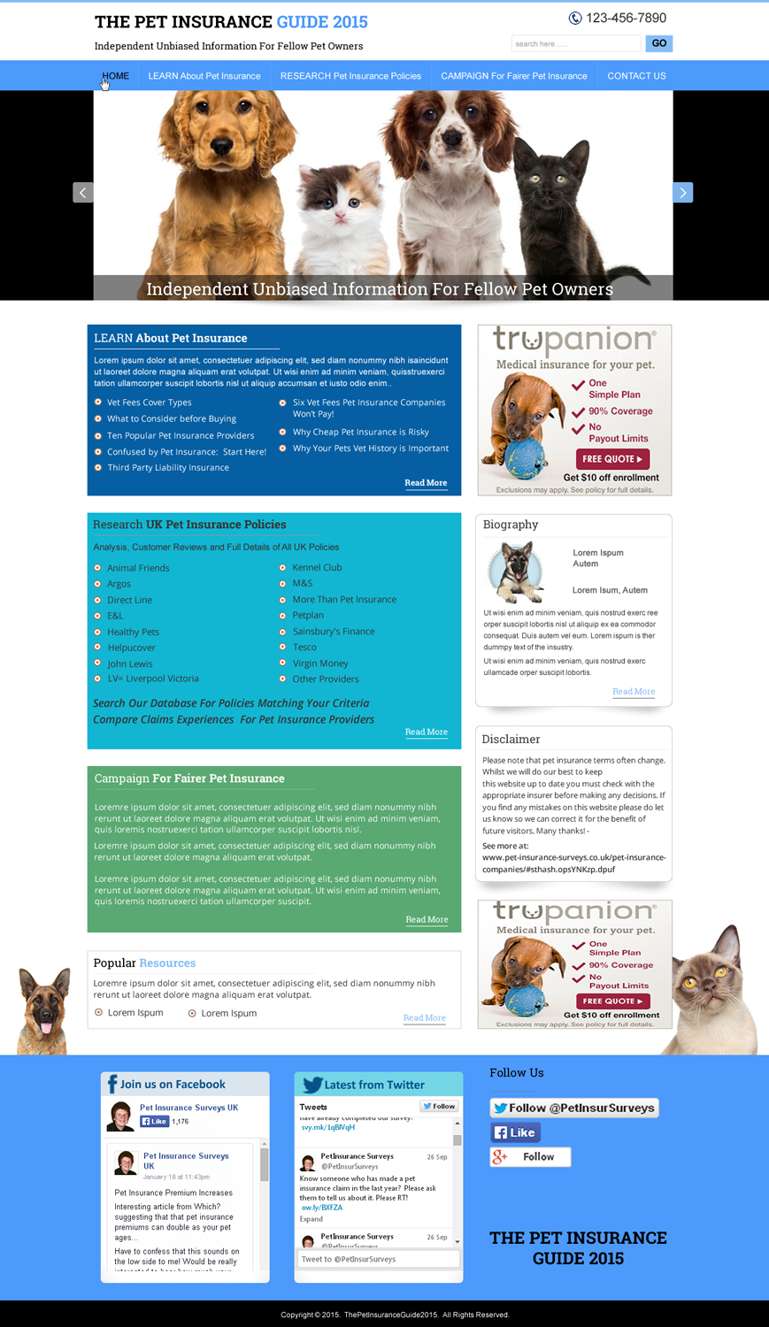 Web Design by HarmiDesigning for Pet Insurance Surveys | Design #5370120