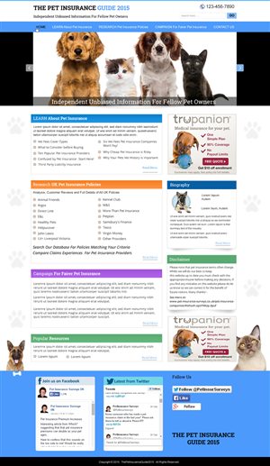 Web Design by harmi_199 for Pet Insurance Surveys | Design: #5370123