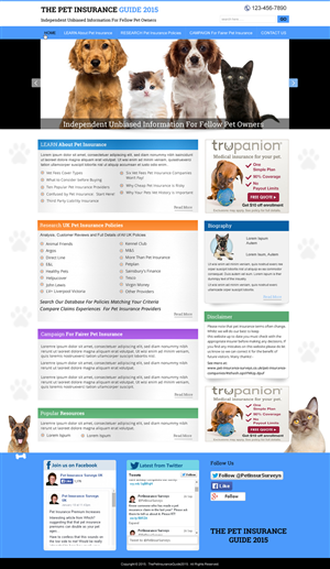 Web Design by harmi_199 for Pet Insurance Surveys | Design: #5370129