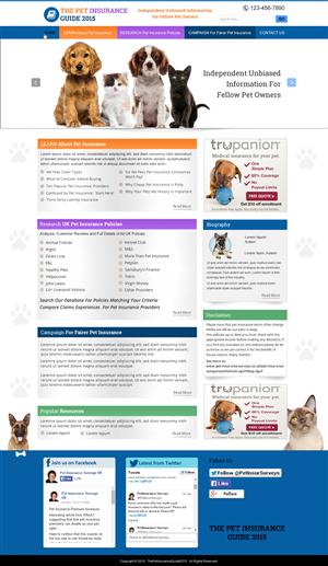 Web Design by harmi_199 for Pet Insurance Surveys | Design: #5377942