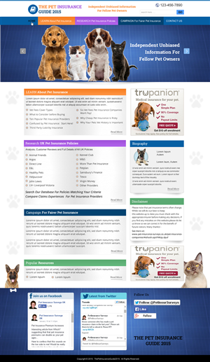 Web Design by harmi_199 for Pet Insurance Surveys | Design: #5377965