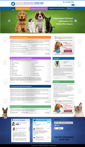 Web Design by harmi_199 for Pet Insurance Surveys | Design: #5377977