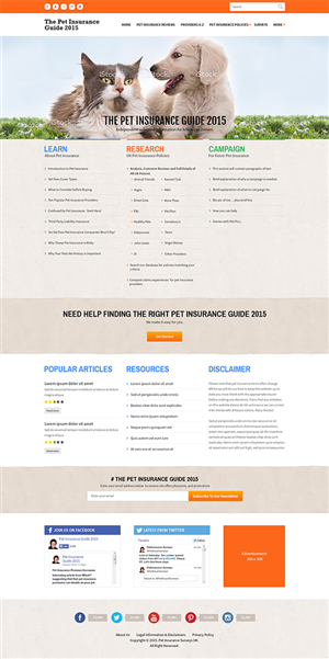Web Design by Mayank Patel for Pet Insurance Surveys | Design #5340938