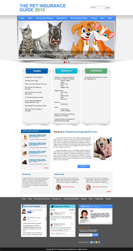 Web Design by DesignXyz for Pet Insurance Surveys | Design #5359163