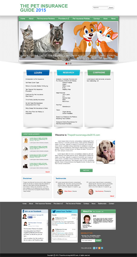 Web Design by DesignXyz for Pet Insurance Surveys | Design #5359189