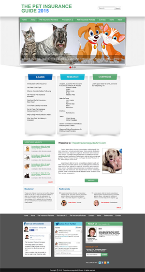 Web Design by DesignXyz for Pet Insurance Surveys | Design: #5359189