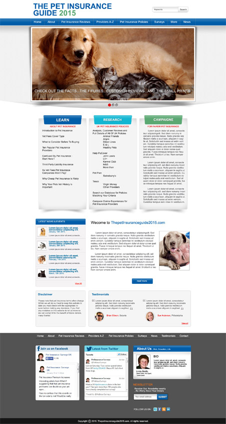 Web Design by DesignXyz for Pet Insurance Surveys | Design #5364960