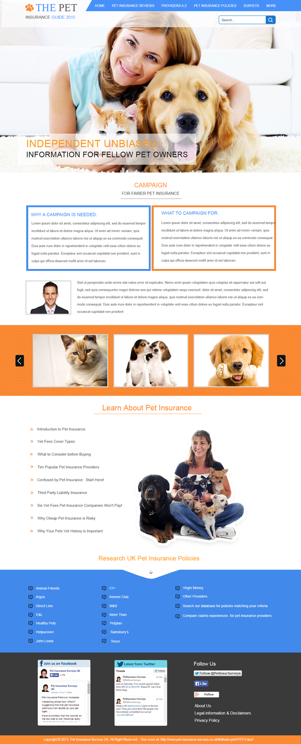 Web Design by webxvision for Pet Insurance Surveys | Design #5340905