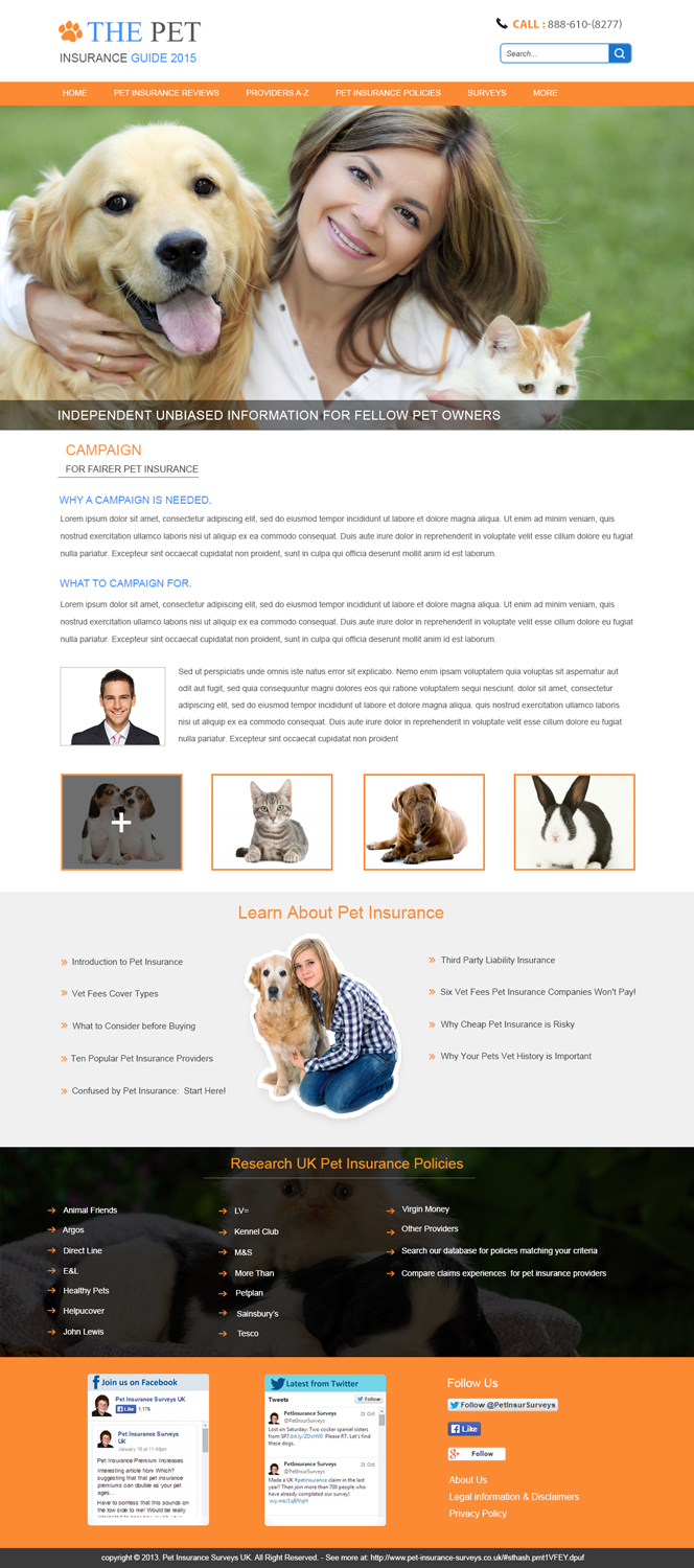 Web Design by webxvision for Pet Insurance Surveys | Design #5340927