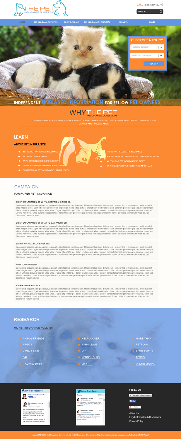 Diseño Web por webxvision para Pet Insurance Surveys | Diseño #5340944