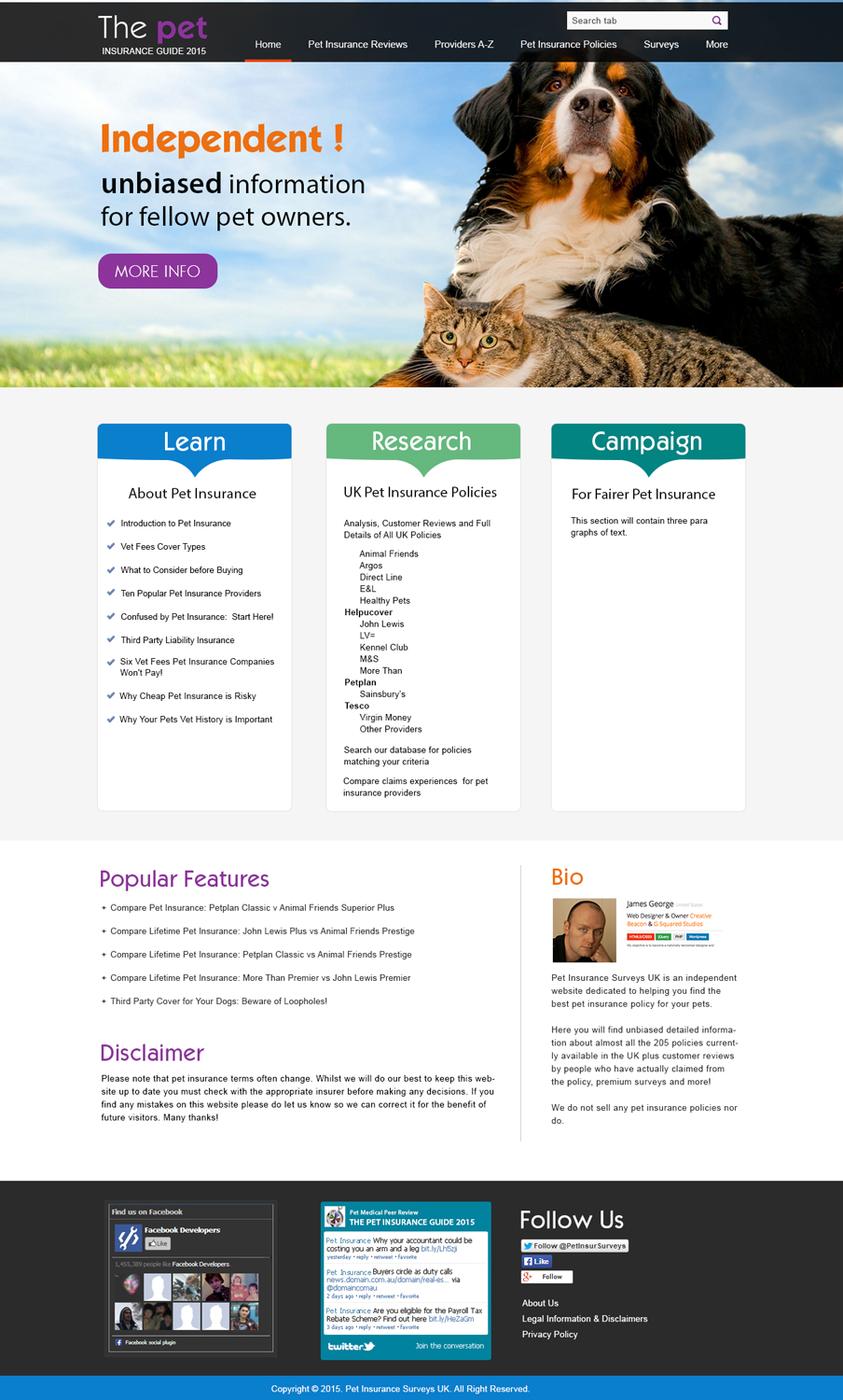 Web Design by webxvision for Pet Insurance Surveys | Design #5360009