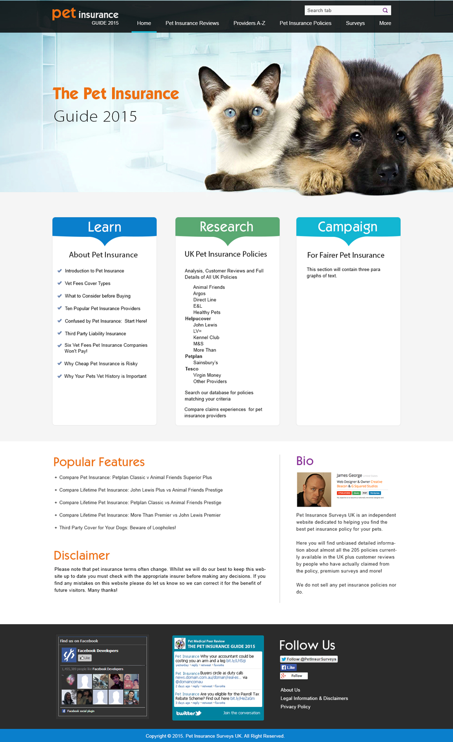 Web Design by webxvision for Pet Insurance Surveys | Design #5373884