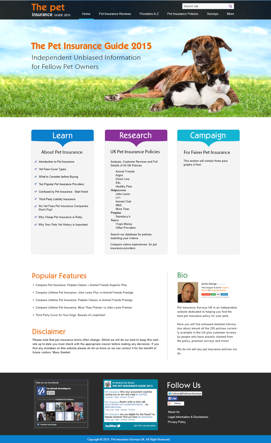 Web Design par webxvision pour Pet Insurance Surveys | Design #5383622