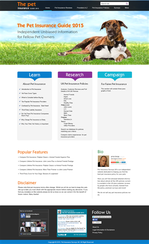 Web Design by webxvision for Pet Insurance Surveys | Design: #5383622