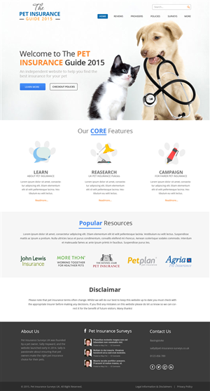 Web Design by OM for Pet Insurance Surveys | Design: #5353502