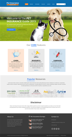 Web Design by OM for Pet Insurance Surveys | Design: #5353512