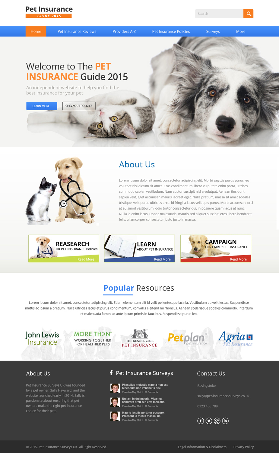 Web Design by OM for Pet Insurance Surveys | Design #5353515