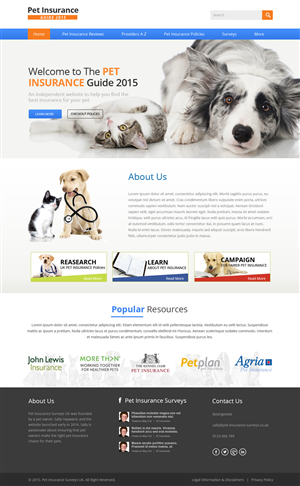 Web Design by OM for Pet Insurance Surveys | Design: #5353515