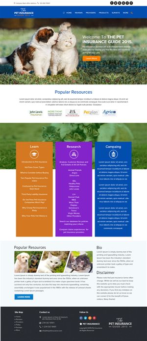 Web Design by OM for Pet Insurance Surveys | Design: #5361489