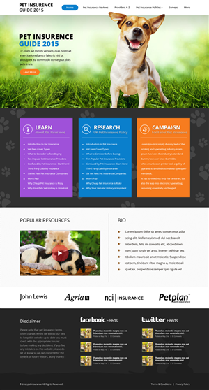 Web Design by OM for Pet Insurance Surveys | Design: #5361524