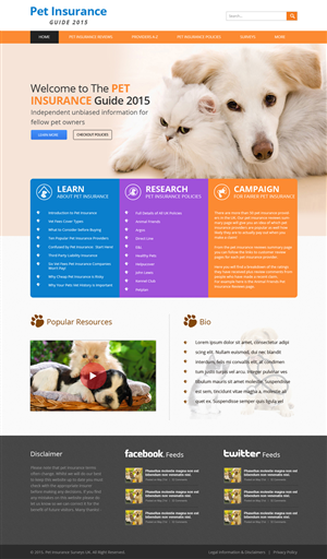 Web Design by OM for Pet Insurance Surveys | Design: #5361528