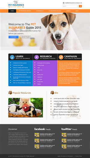 Web Design by OM for Pet Insurance Surveys | Design: #5361532