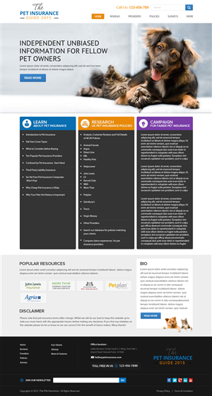 Web Design by OM for Pet Insurance Surveys | Design: #5374364