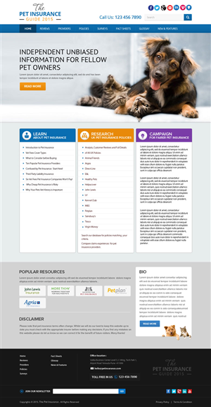 Web Design by OM for Pet Insurance Surveys | Design: #5374372