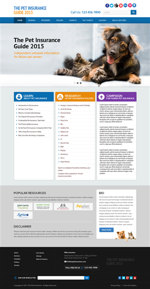 Web Design by OM for Pet Insurance Surveys | Design #5375306