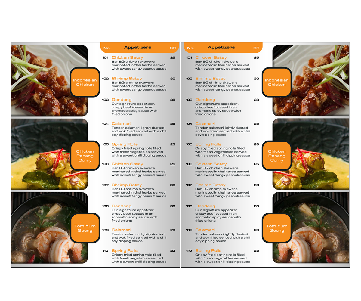 Menu Design by Moustache-Graphics for this project | Design #5529204