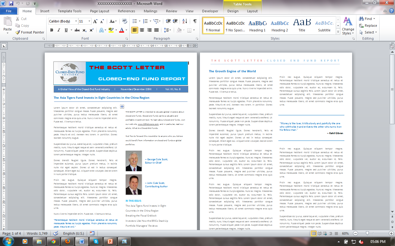 Newsletter-Design von ALSS444 für Closed-End Fund Advisors | Design #1562763