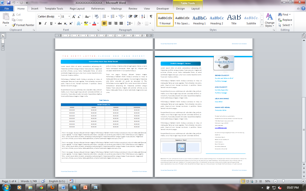 Newsletter Design by ALSS444 for Closed-End Fund Advisors | Design #1562768