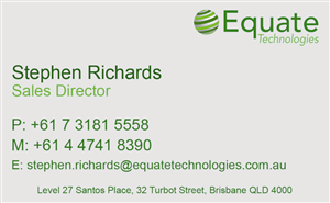 Design de Carte de Visite par Lou Sharp pour Equate Technologies | Design : #1521136