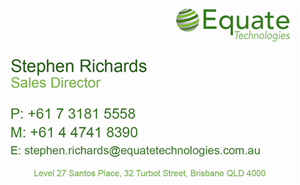 Design de Carte de Visite par Lou Sharp pour Equate Technologies | Design : #1521138