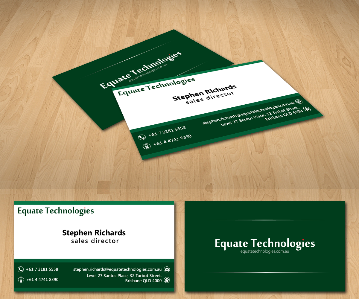 Diseño de Tarjeta de Presentación por Radu Borzea para Equate Technologies | Diseño #1509887