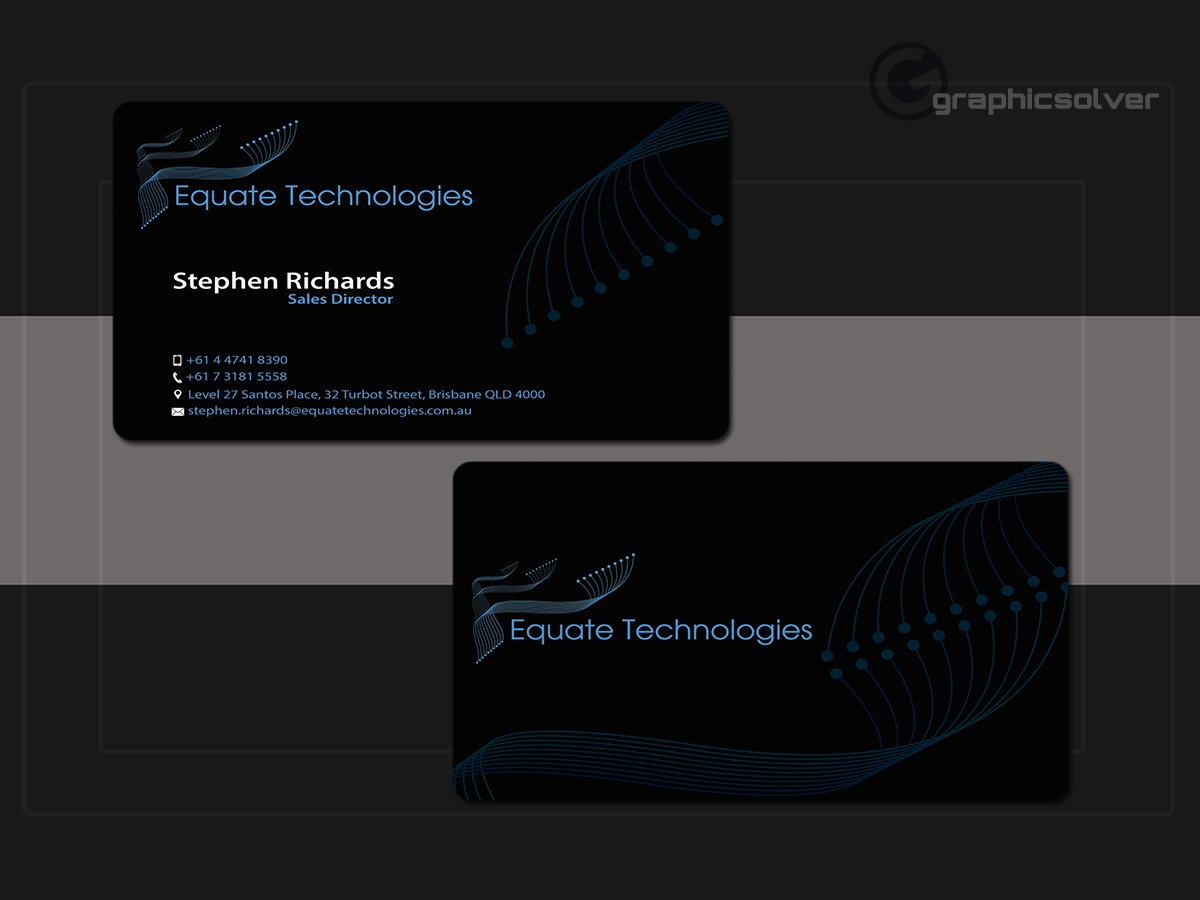Business Card Design by GraphicSolver for Equate Technologies | Design #1506998