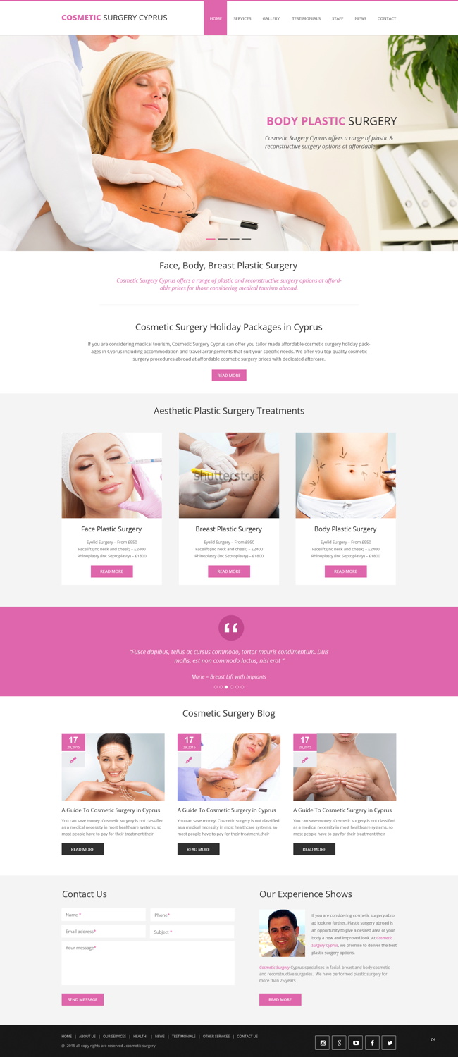 Diseño Web por pb para Cosmetic Surgery Cyprus | Diseño #5389017