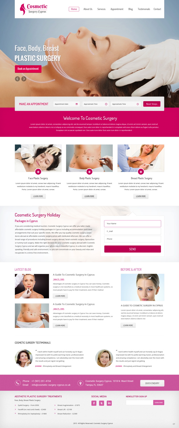 Web Design by pb for Cosmetic Surgery Cyprus | Design #5389021